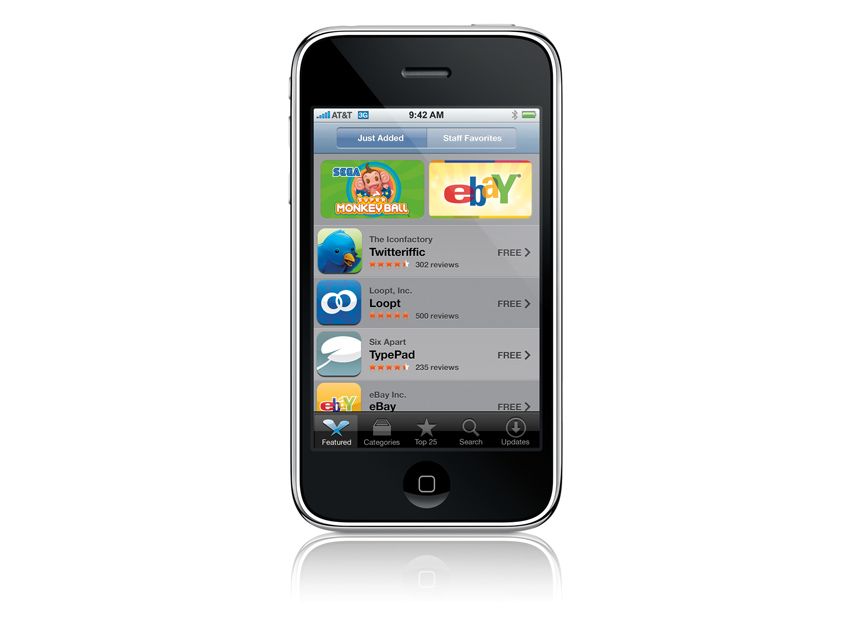 The App Store's launch coincides with that of the iPhone 3G