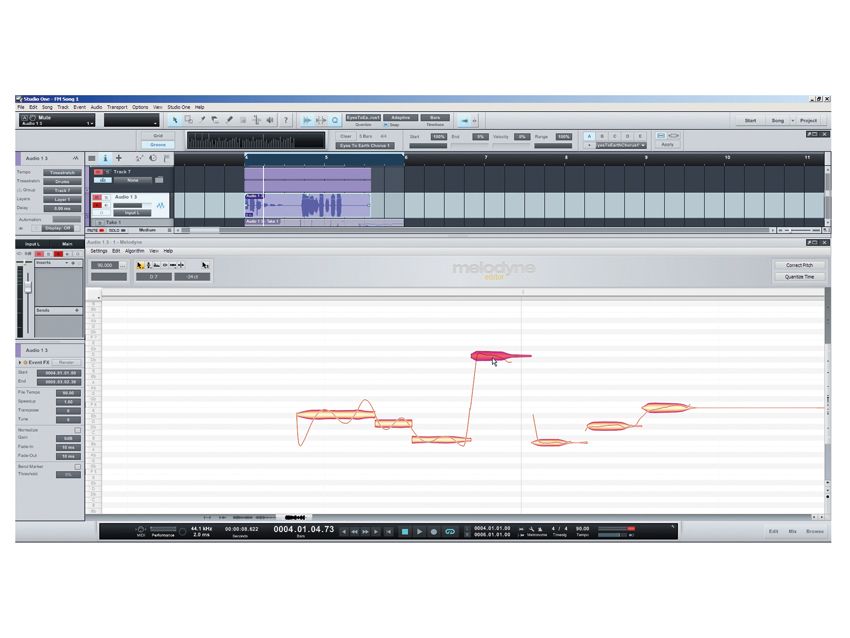 A version of Celemony's Melodyne is built in to Studio One 2.
