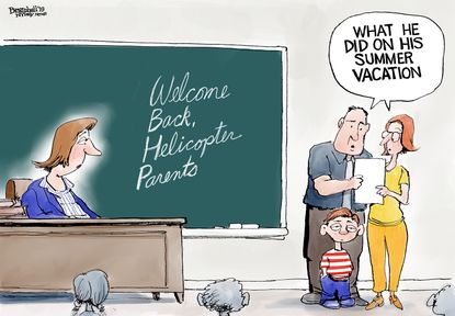 Editorial Cartoon U.S. Helicopter Parents Back To School Summer Report