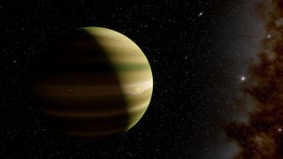 Illustration of a gas giant like Jupiter.