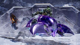 Master Chief hijacking a Ghost in Halo: Campaign Evolved