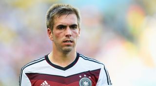 RIO DE JANEIRO, BRAZIL - JULY 04: Philipp Lahm of Germany looks on during the 2014 FIFA World Cup Brazil Quarter Final match between France and Germany at Maracana on July 4, 2014 in Rio de Janeiro, Brazil. (Photo by Mike Hewitt - FIFA/FIFA via Getty Images)