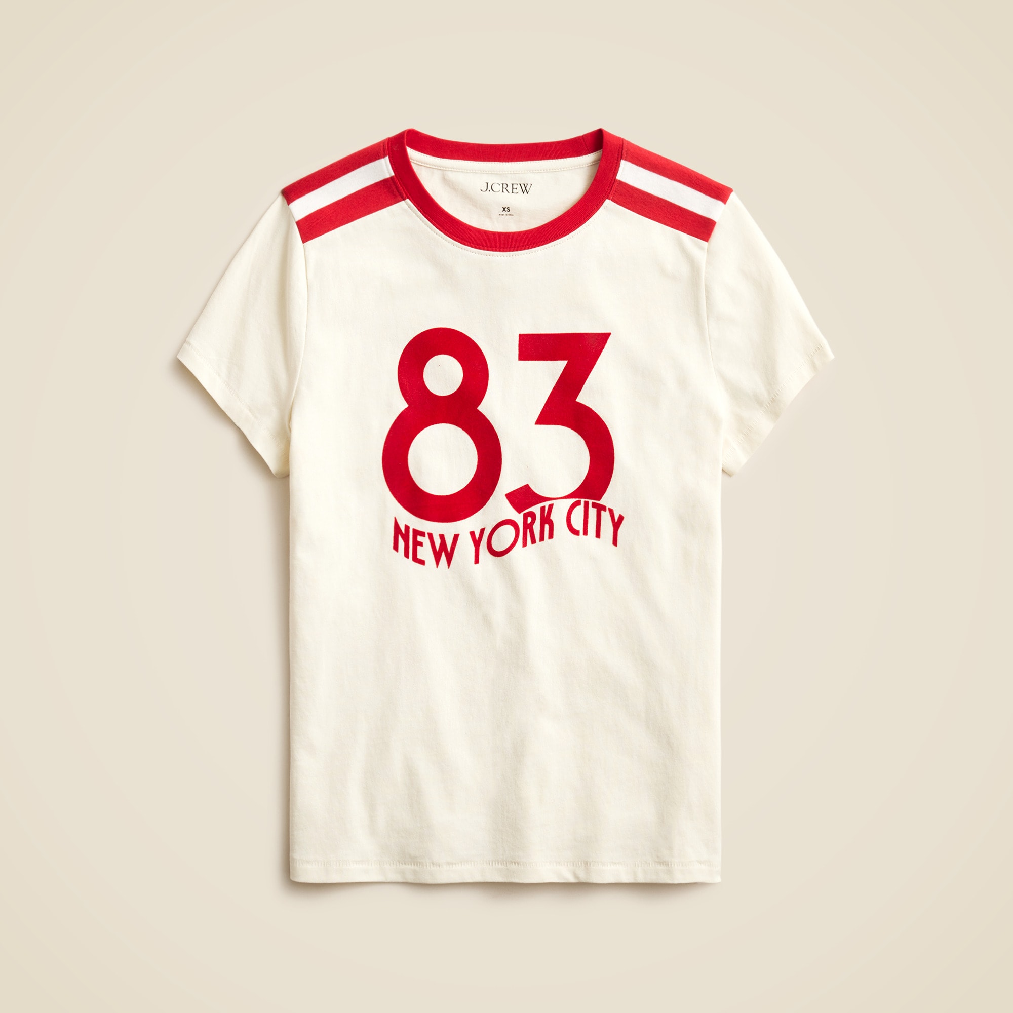 Shrunken-Fit "new York '83" Graphic T-Shirt in Broken-In Jersey