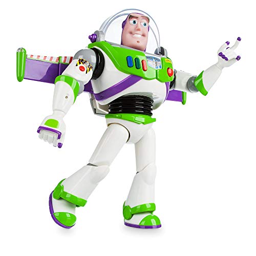 Disney Store Official Buzz Lightyear Interactive Talking Action Figure From Toy Story, Features 10+ English Phrases, Interacts With Other Figures and Toys