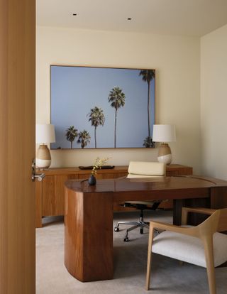 Beverly Hills Carla Ridge office space with an image of palm trees