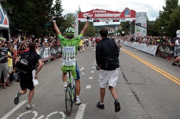 Elia Viviani (Liquigas-Cannondale) celebrates after his win.