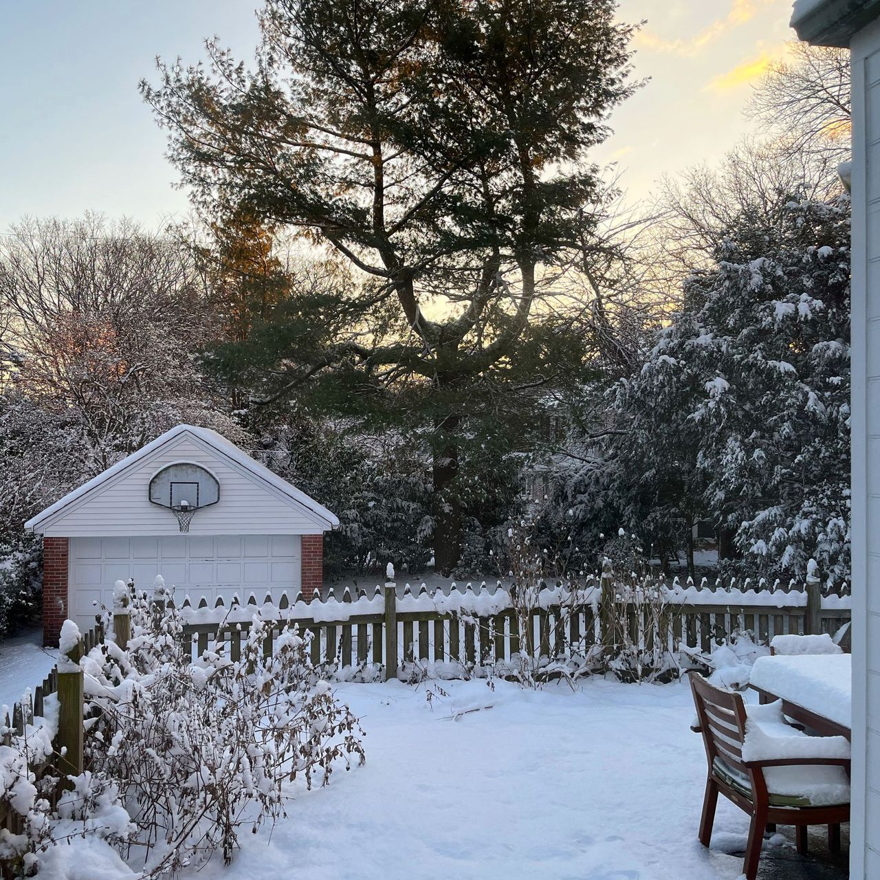 A snowy winter neighborhood