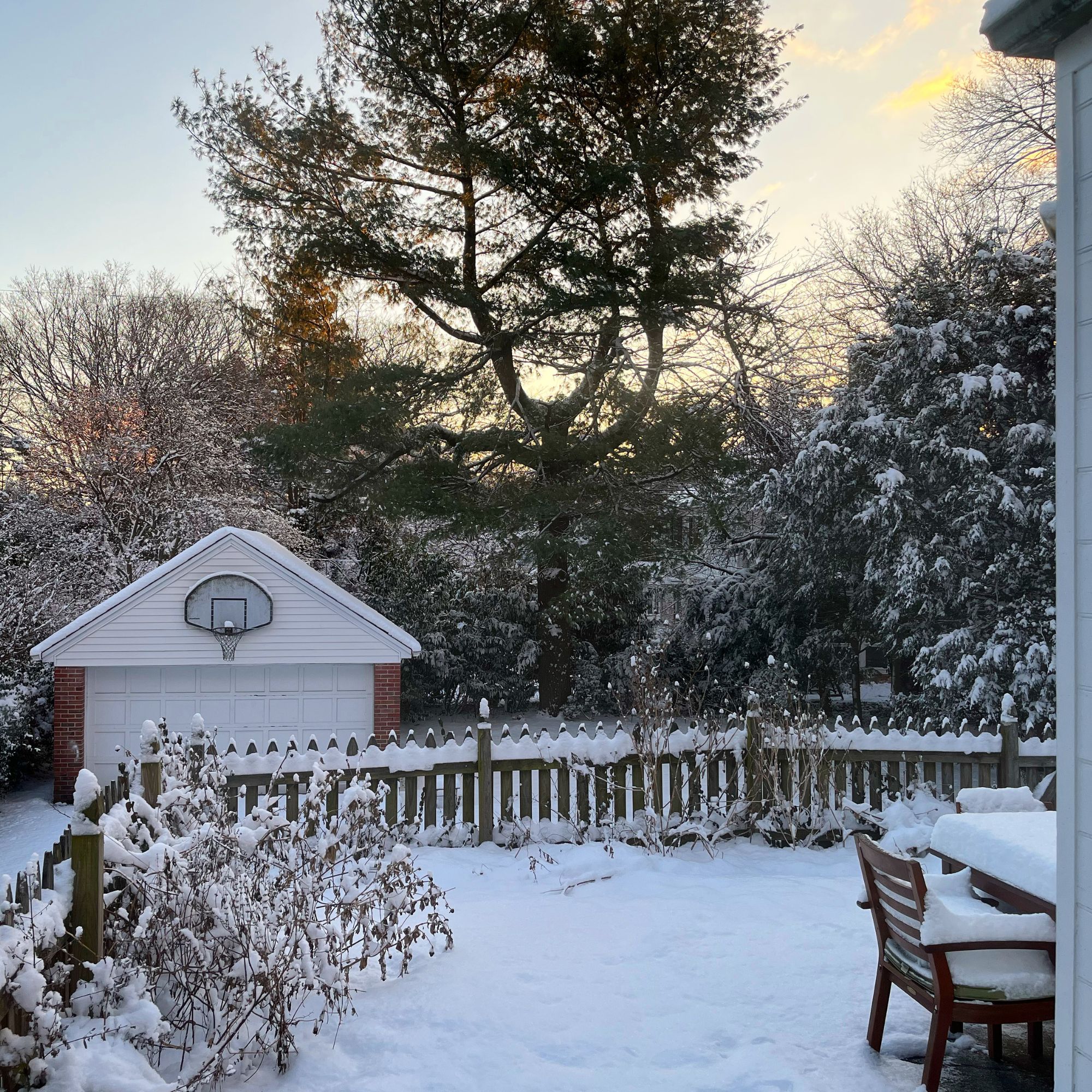 A snowy winter neighborhood