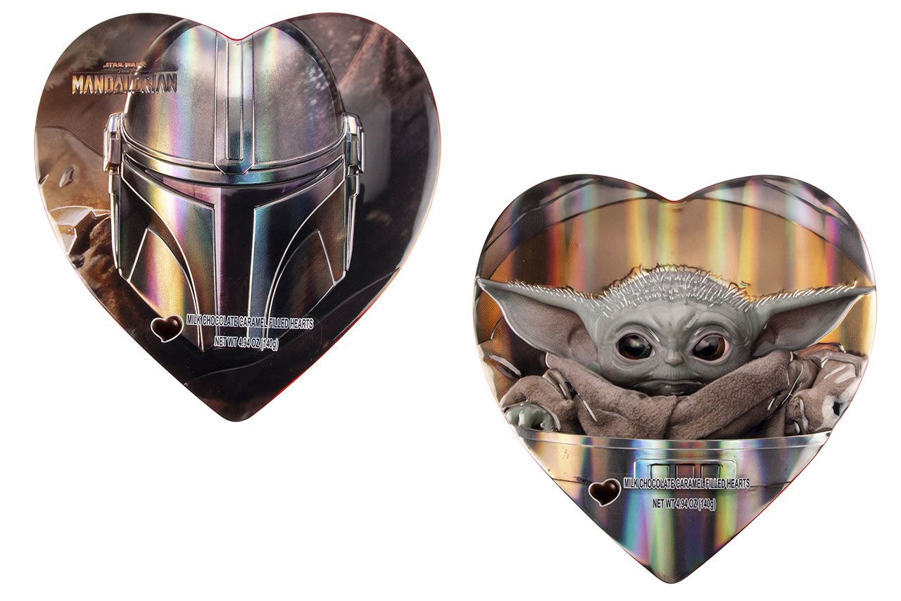 Star Wars The Mandalorian Heart Tin with Caramel Filled Chocolate