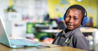 A student at Visible Men Academy using Curriculum Associates’ i-Ready.