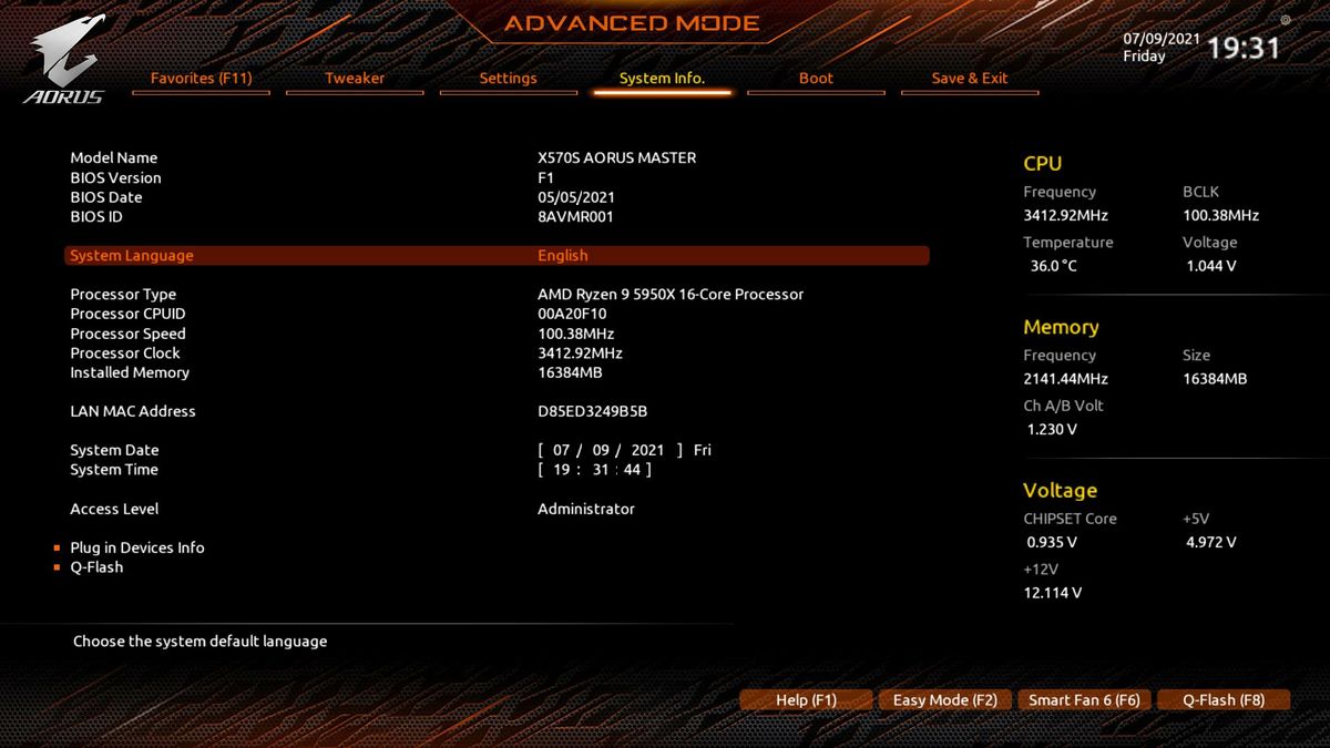 Gigabyte X570S Aorus Master