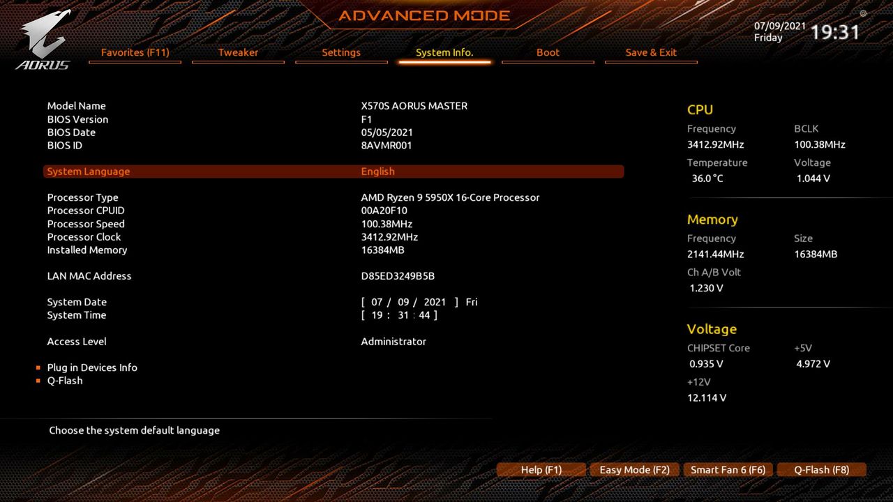 Gigabyte X570S Aorus Master