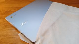 Acer Chromebook 314 review, a photo of a laptop in a soft bag