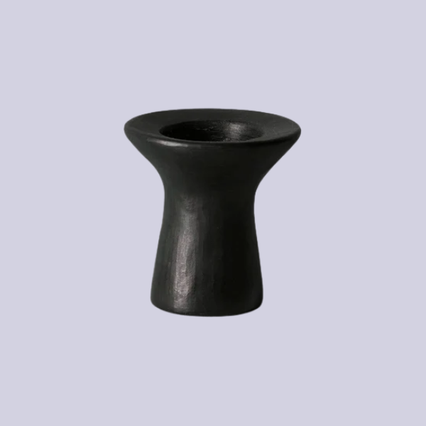 TOAST, Longpi Dinner Candle Holder in Black Clay