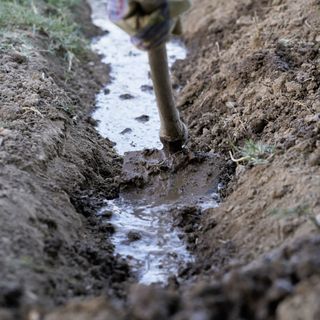 ditch being dug for drainage