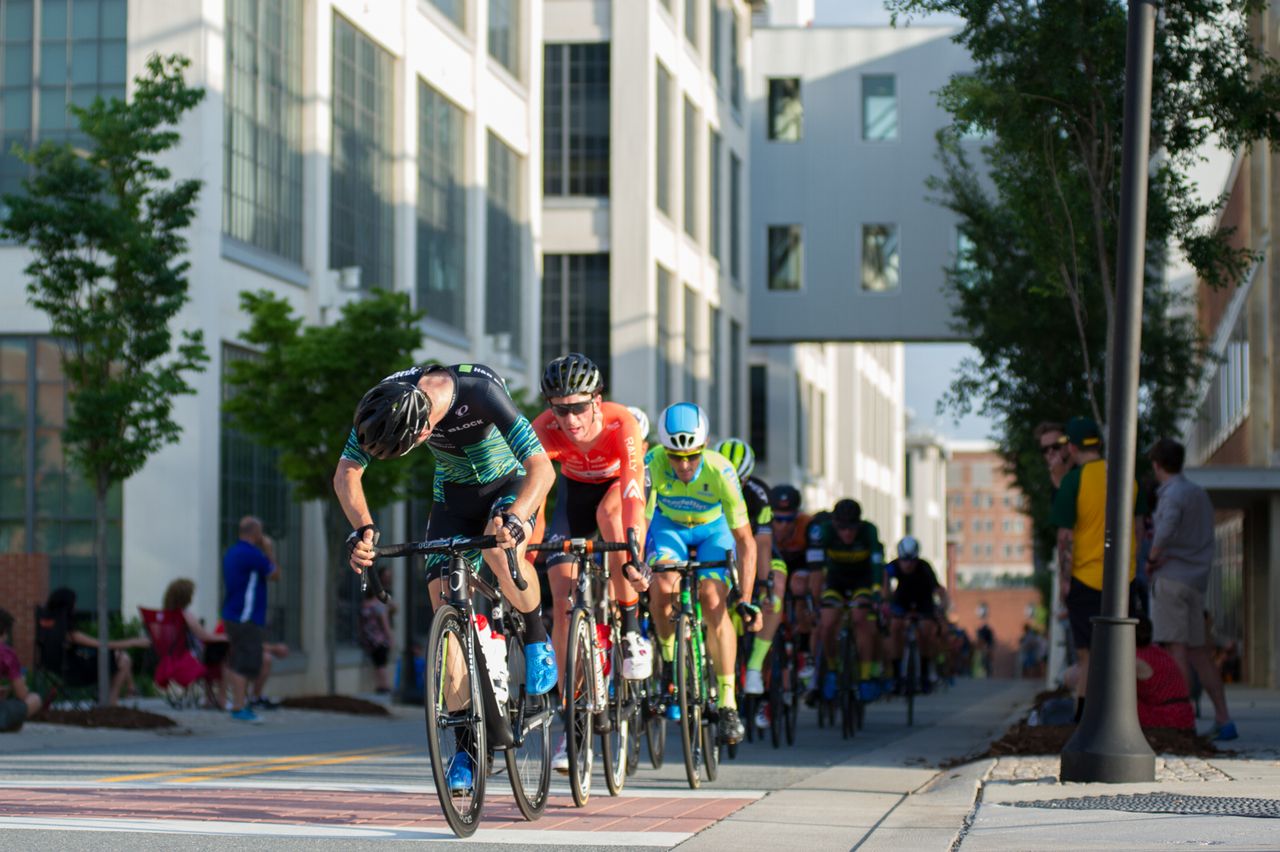 Riders try to get a break up the road.