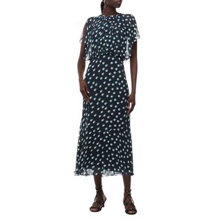 Moon Spot Print Midi Dress