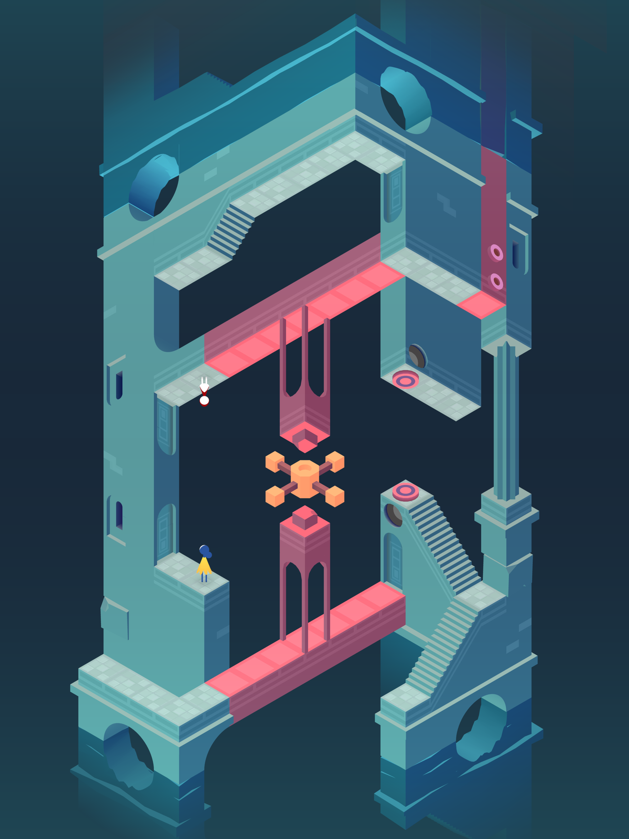 The game features a series of lands with impossible geometry
