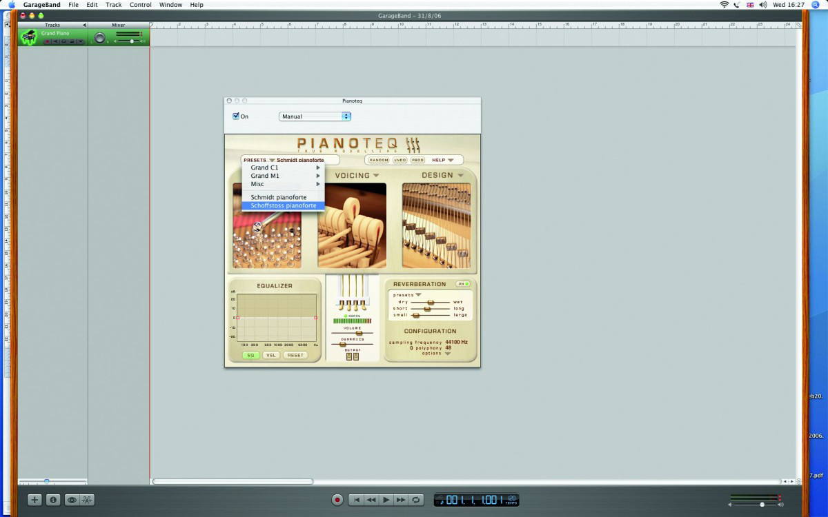 You get a variety of piano types to choose from, but they aren't modelled on any real world classics