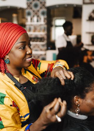 Woman at the hair salon