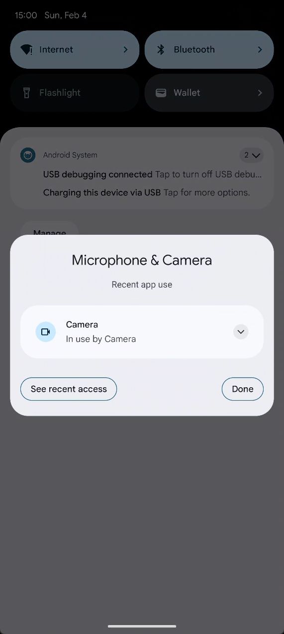 New pop-up for privacy indicator in Android 14 QPR2