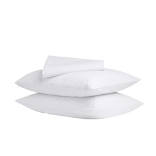  Parachute Percale Sheet Set in white, folded
