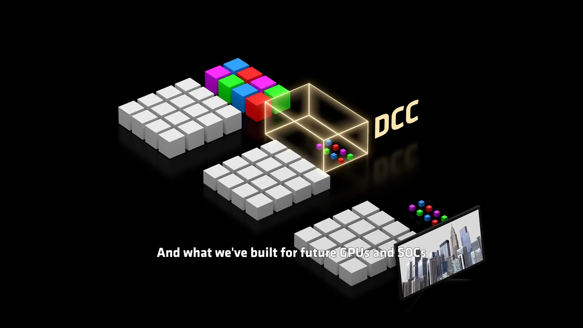 A screenshot from Sony&#039;s Project Amethyst video, showing off how Universal Compression works