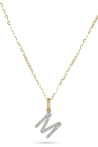 Stone And Strand + Large Pave Diamond Initial Charm Necklace