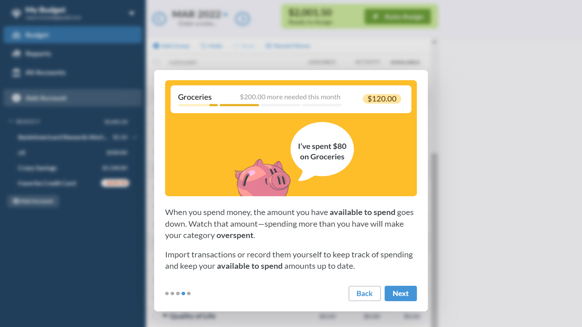 Captura de tela YNAB