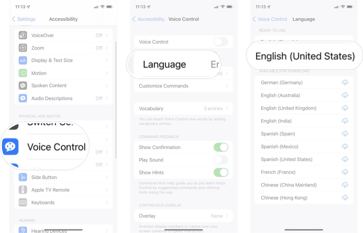 How To Change Voice Control Language iOS: Launch Settings, tap Accessibility, tap Voice Control, and then ta the language you want.