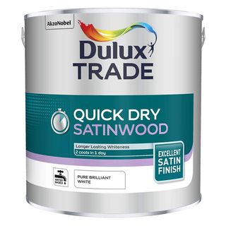 Tin of Dulux Trade Quick Drying Satinwood