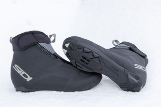 Pair of Sidi Algor boots in the snow