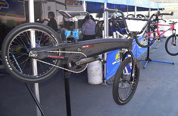 GT showed this slick-looking carbon fiber BMX bike