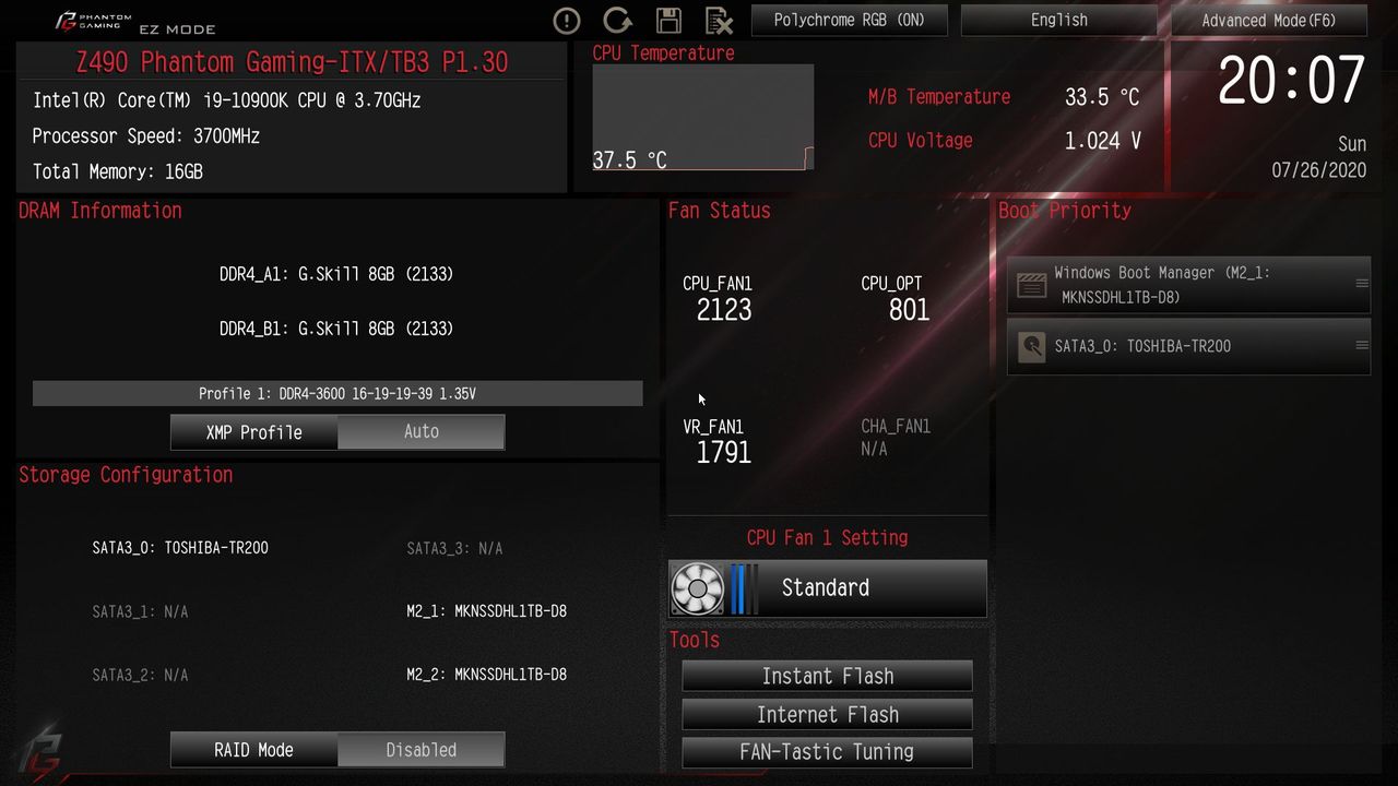 ASRock Z490 Phantom Gaming-ITX/TB3