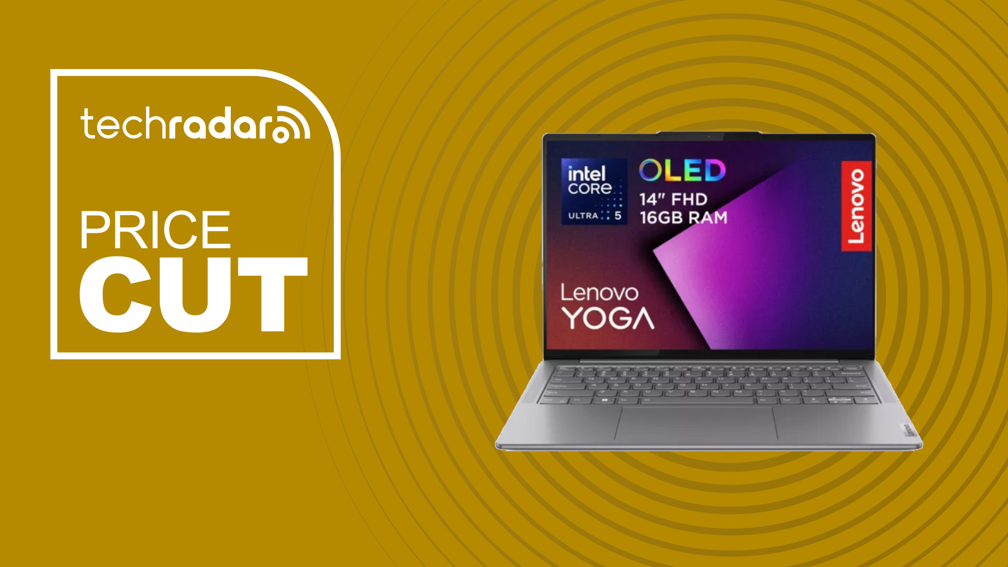 Lenovo Yoga Slim 7 on a yellow background