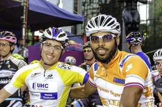 Current NCC and USA CRITS Series leaders, Carlos Alzate and Frank Travieso, pose before the race on Saturday.