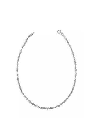 Oradina 14K White Gold Bold Spirah Anklet