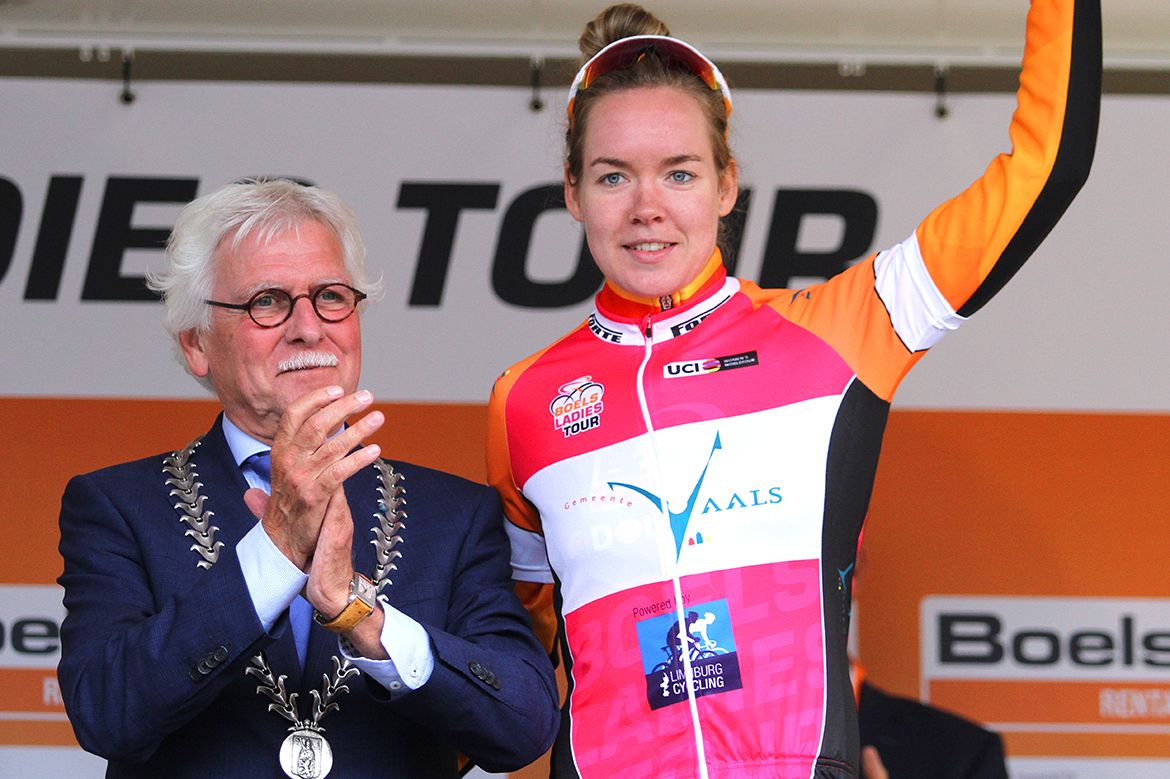 Anna van der Breggen after her stage 5 victory at the Boels Ladies Tour