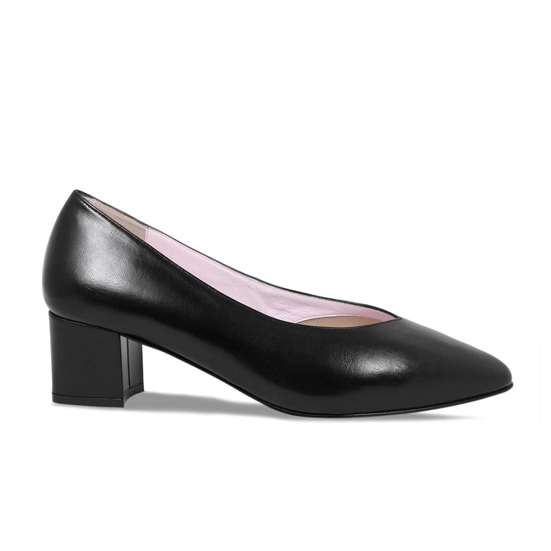Sole Bliss, black block heel court pumps