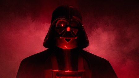 Darth Vader lit red by his lightsaber in Maul &ndash;&nbsp;Shadow Lord