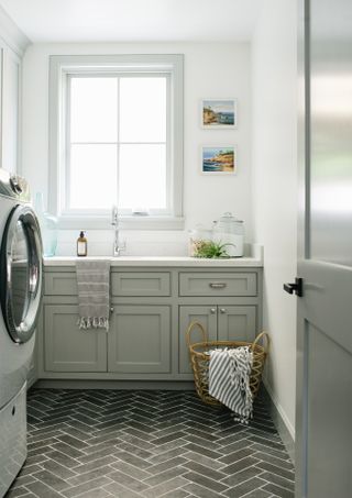 gray laundry room countertops