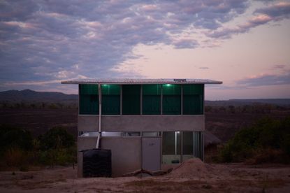 Star homes in Tanzania, nighttime shot of single dwelling