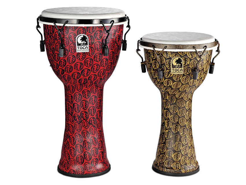 All models have an oversized upper bowl that expands the drums' bass response.