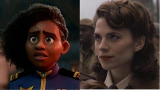 Commander Hawthorne in Lightyear and Hayley Atwell's Peggy Carter in Captain America: The First Avenger