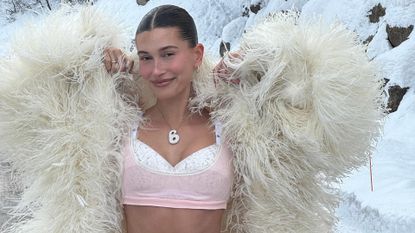 SPOTTED  @haileybieber living her winter wonderland in our white