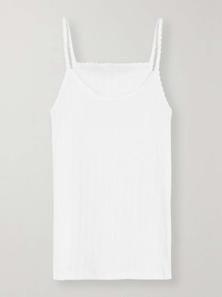 Pointelle-Knit Cotton-Jersey Tank