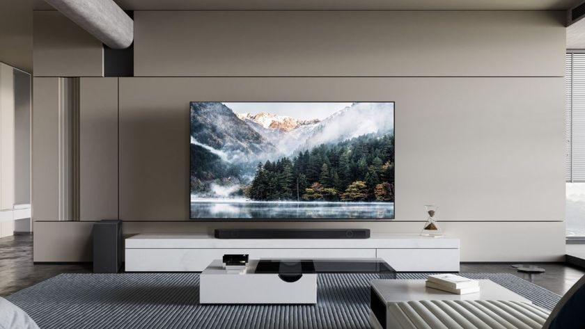 Samsung S95D OLED on stand in living room