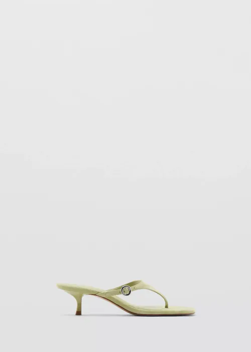 Kitten-Heel Leather Sandal 