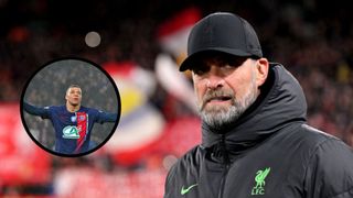 Jurgen Klopp manager of Liverpool before the Premier League match between Liverpool FC and Chelsea FC at Anfield on January 31, 2024 in Liverpool, England. (Photo by Andrew Powell/Liverpool FC via Getty Images) Kylian Mbappe