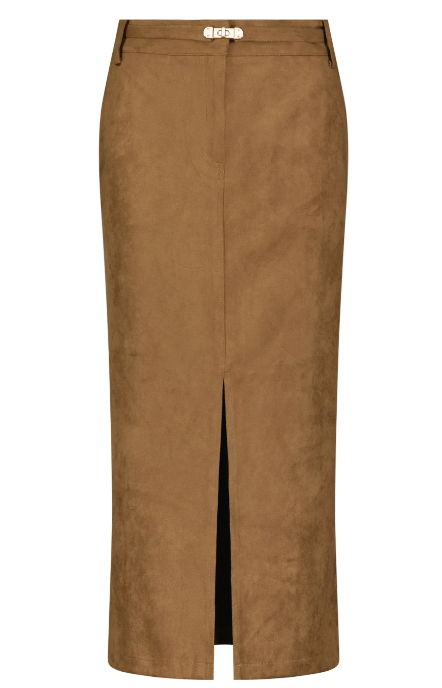 The Noli Shop, Kendra Sueded Midi Skirt